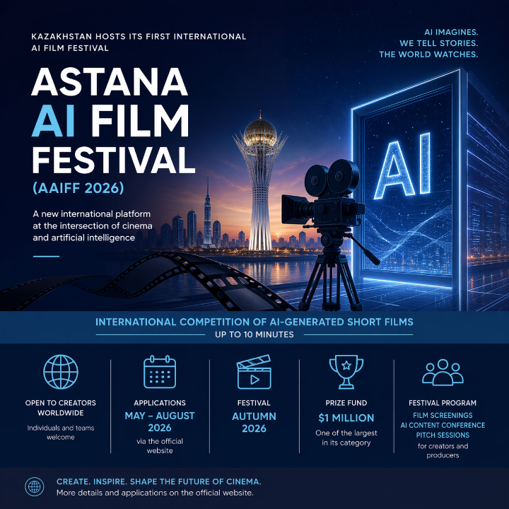 Astana AI Film Festival: халықаралық байқауға өтінім қабылдау басталады