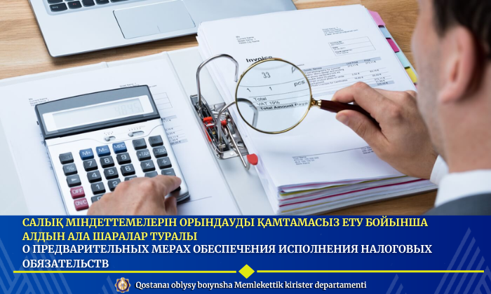 Салық міндеттемелерін орындауды қамтамасыз ету бойынша алдын ала шаралар туралы
