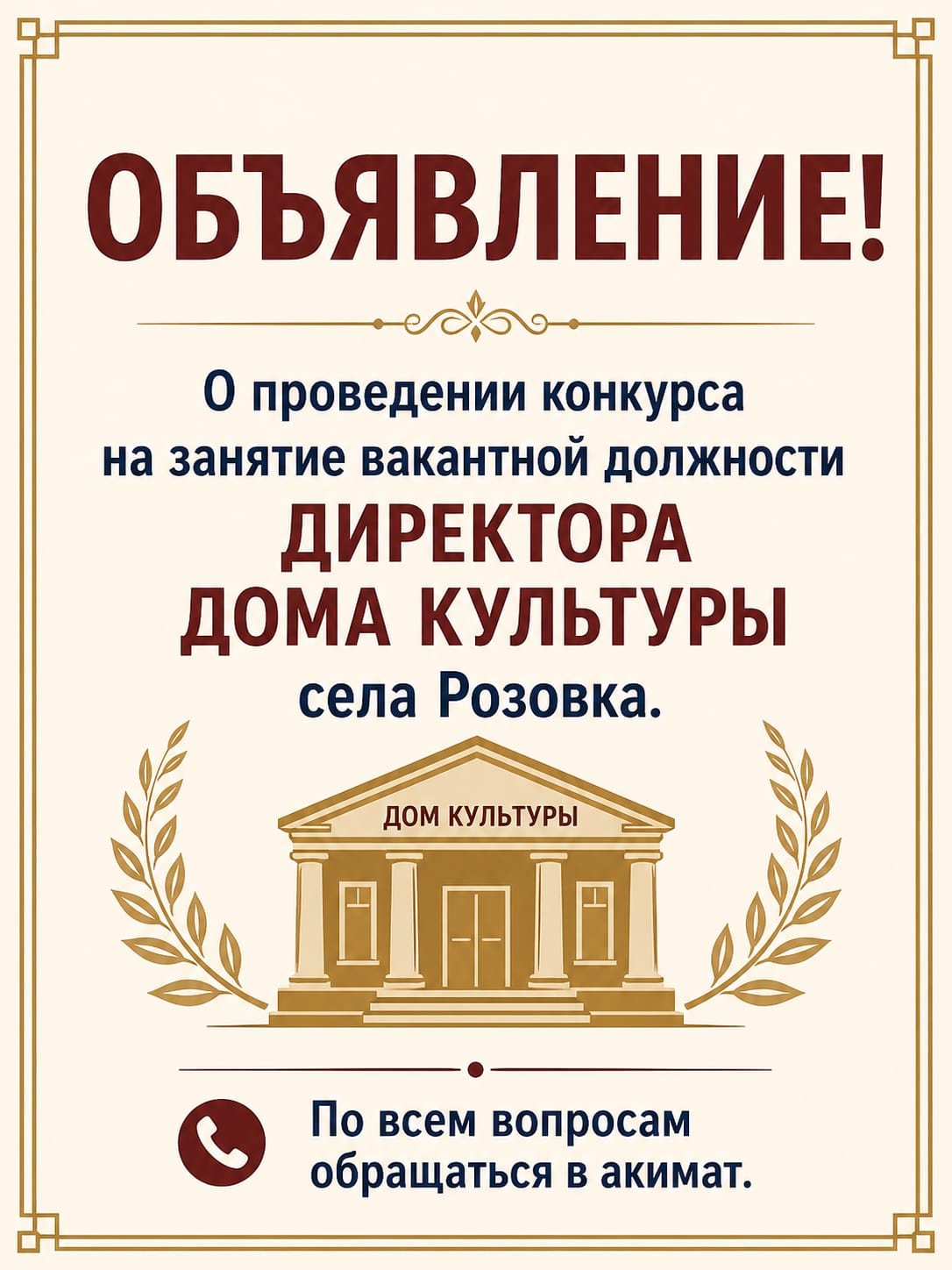 МҮ директорының бос лауазымына орналасуға конкурс жариялау