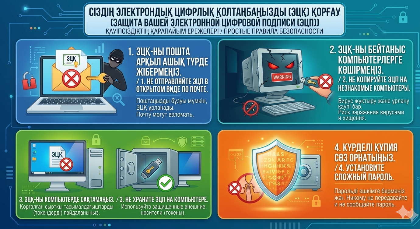 ЭЦҚ-ны қалай қорғауға болады?