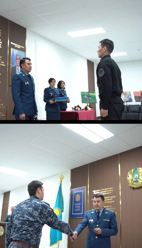 Абай облысы Полиция департаментінің бастығы жас қызметкерлердің алғашқы шенін салтанатты түрде табыс етті