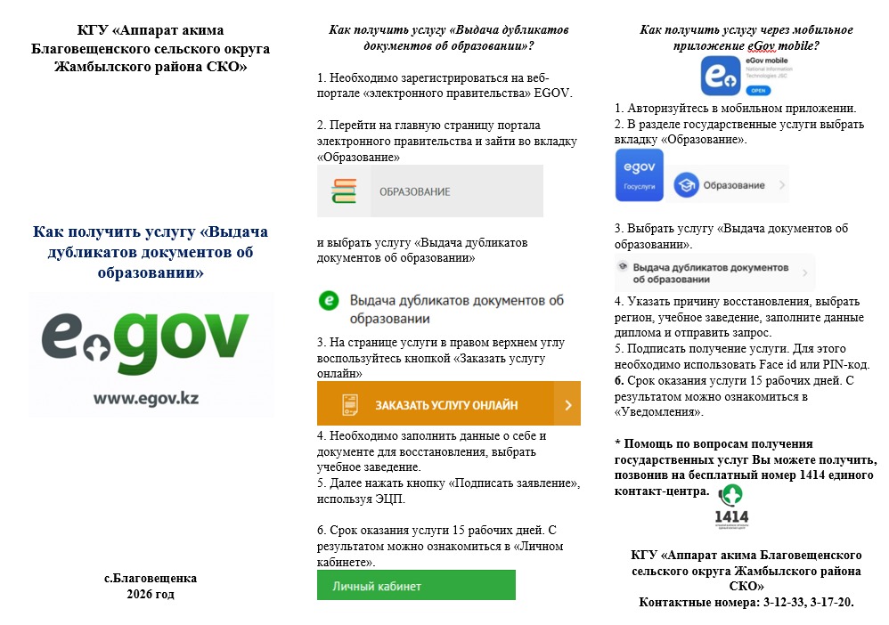 Как получить услугу «Выдача дубликатов документов об образовании»