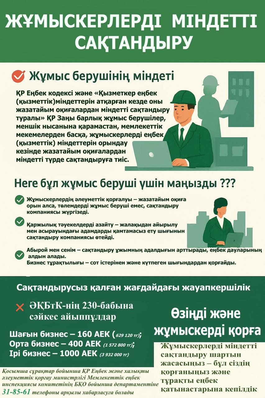 Жұмыскерлерді міндетті сақтандыру