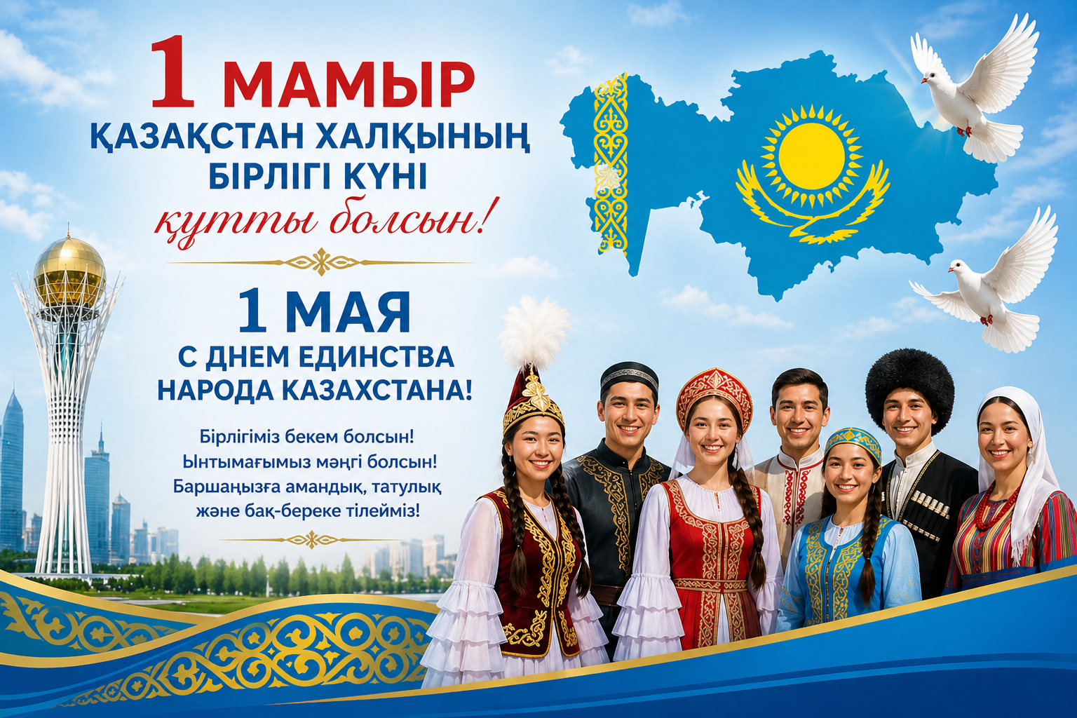 1 мамыр - Қазақстан халқының бірлігі күні