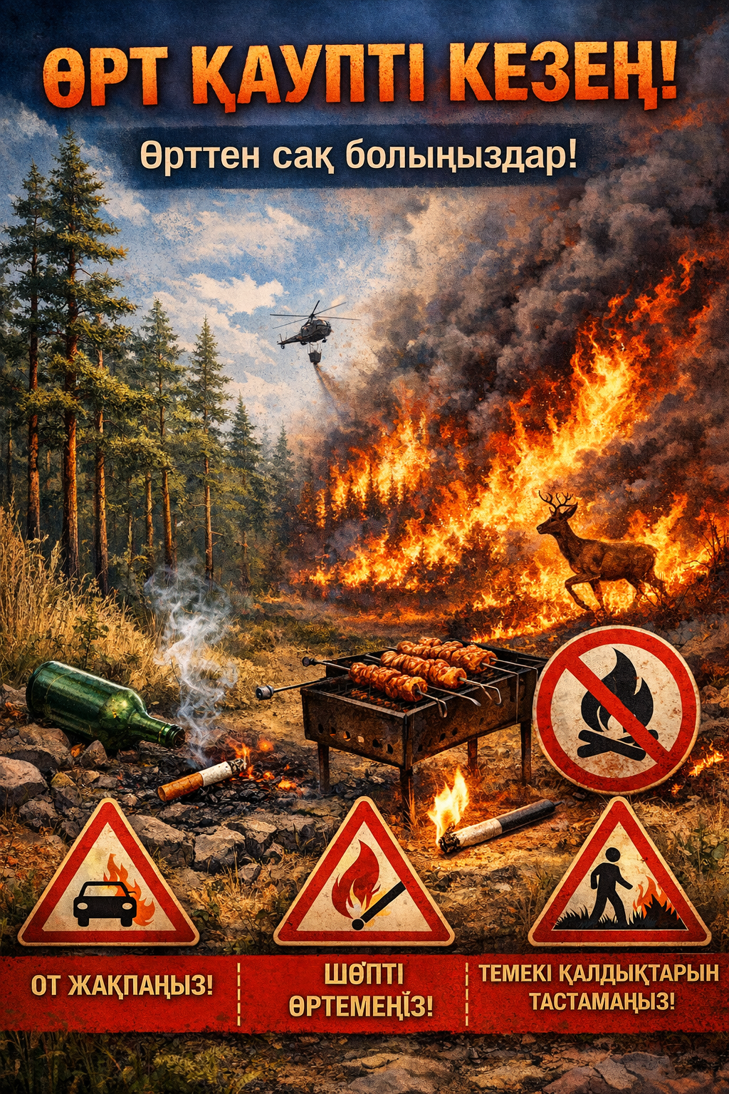 Көктемгі кезеңнің басталуымен және ауа температурасының көтерілуіне байланысты өңір аумағында өрт қауіпті кезең басталады