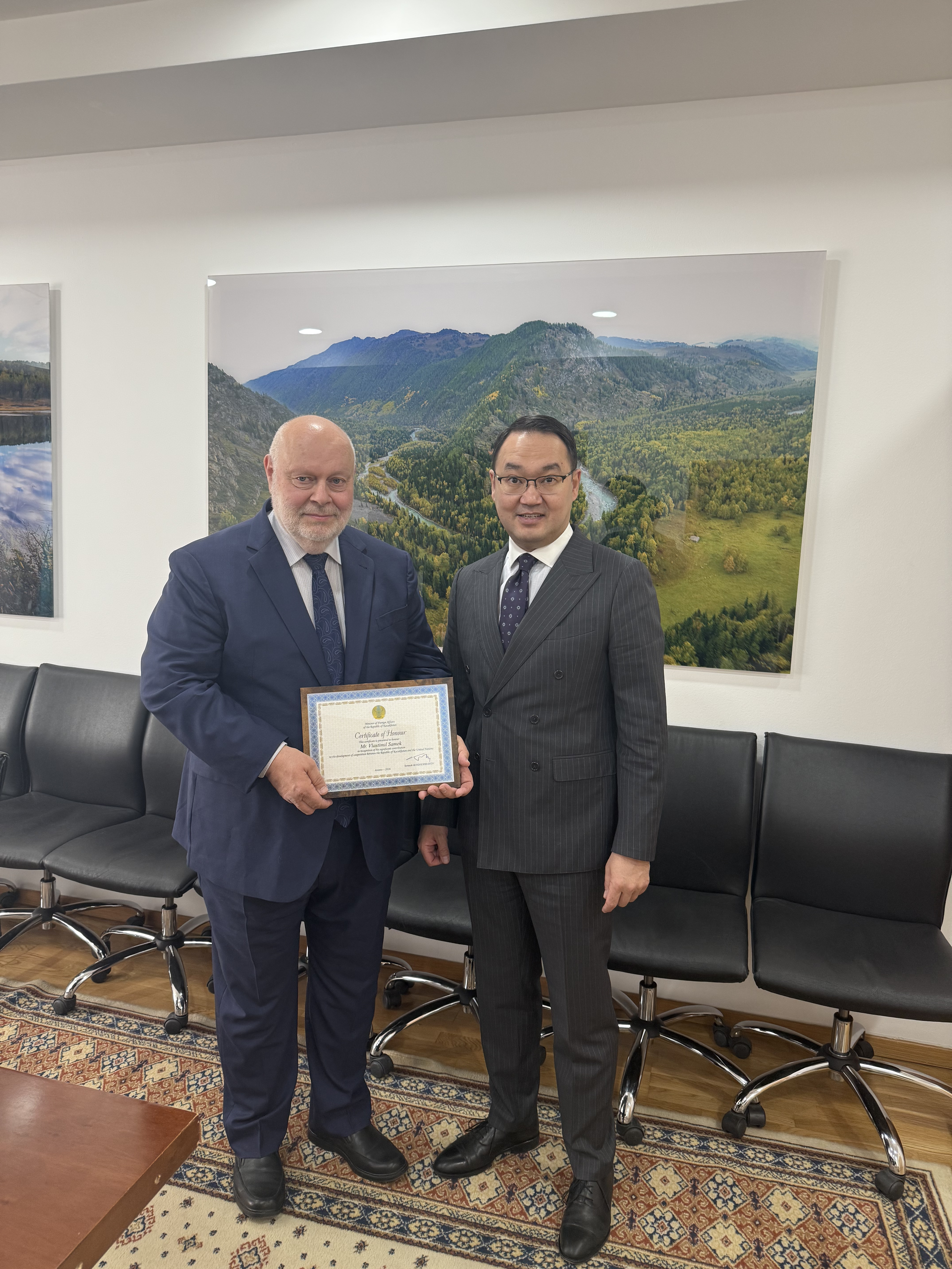 Meeting with the Representative of the United Nations Department of Global Communications in Kazakhstan held at the Kazakh Foreign Ministry