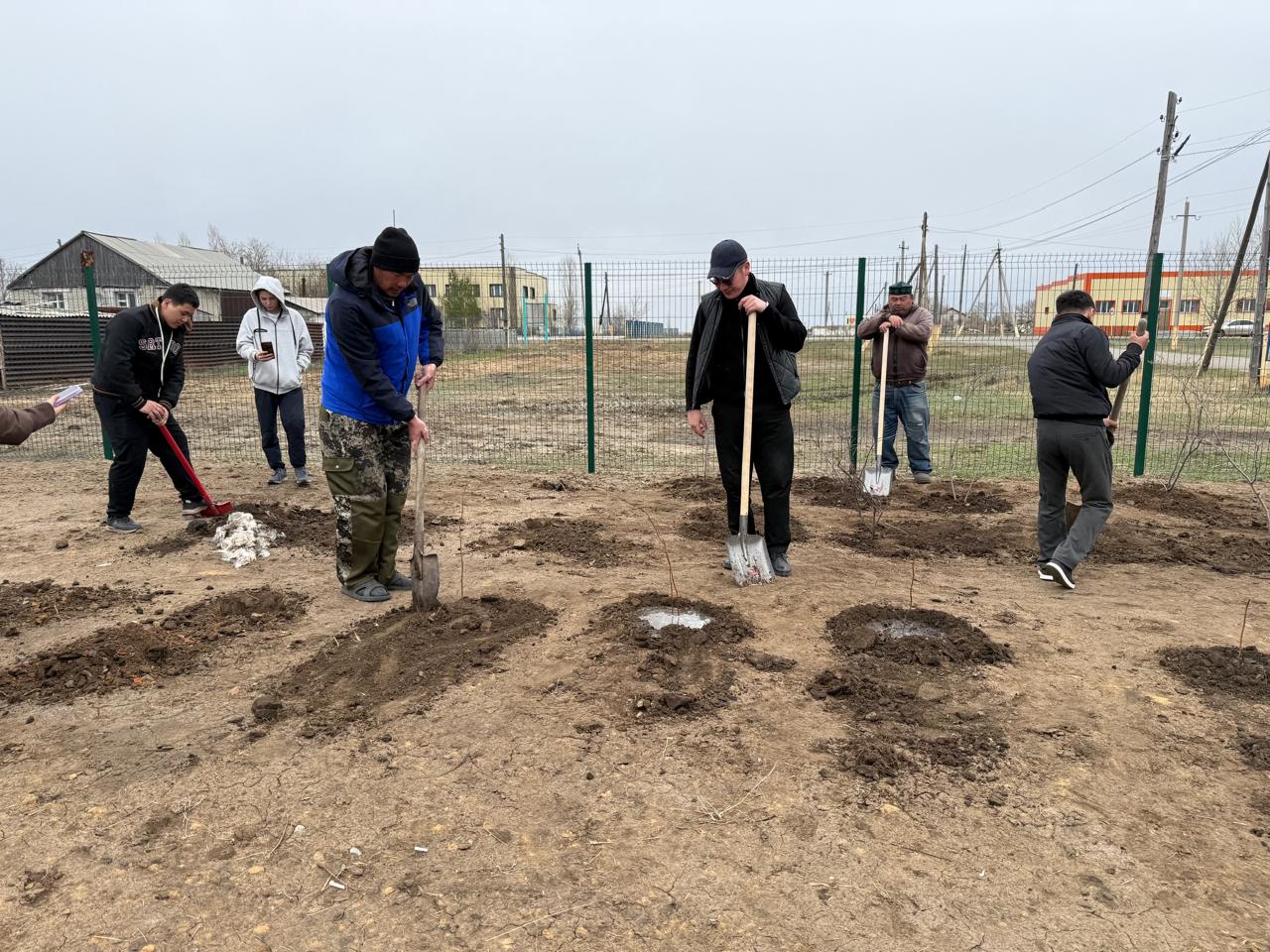 Первомай ауылында аумақты көгалдандыру жұмыстары бірлескен түрде жүргізілді.