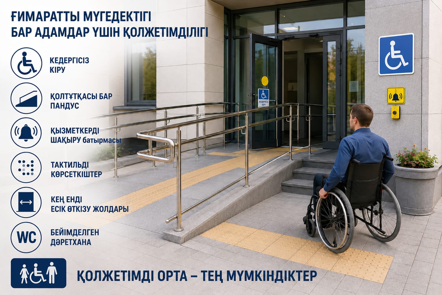 Мүгедектігі бар адамдар үшін қолжетімді кедергісіз орта құру