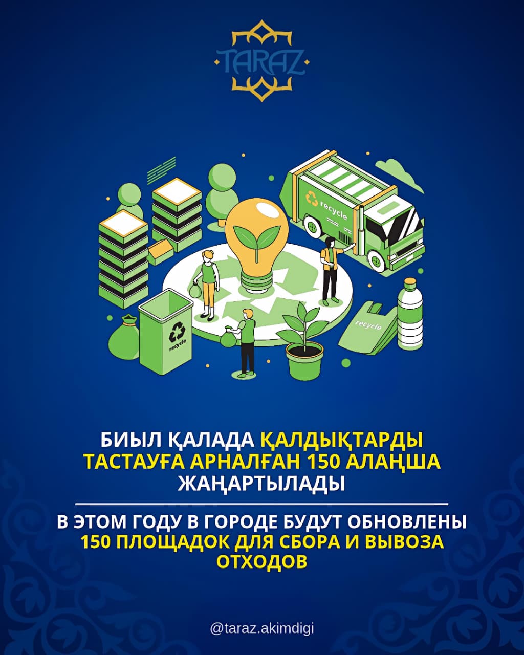 Биыл қалада қалдықтарды тастауға арналған 150 алаңша жаңартылады