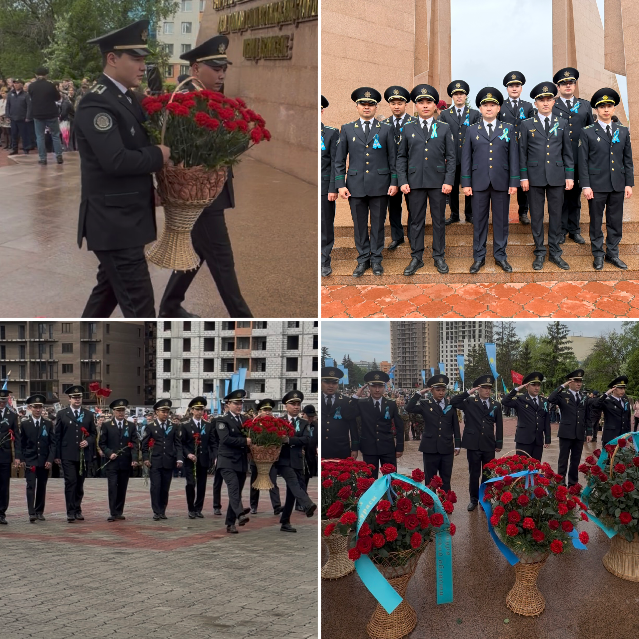Монумент Мәңгілік от гүл шоғырын қою