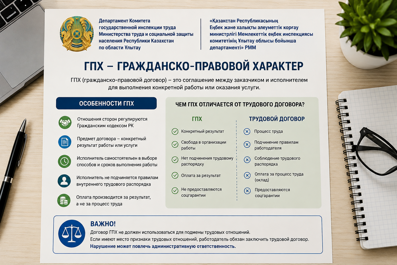 📢 ГПХ шарты ма, әлде Еңбек шарты ма? Не білуіңіз керек?