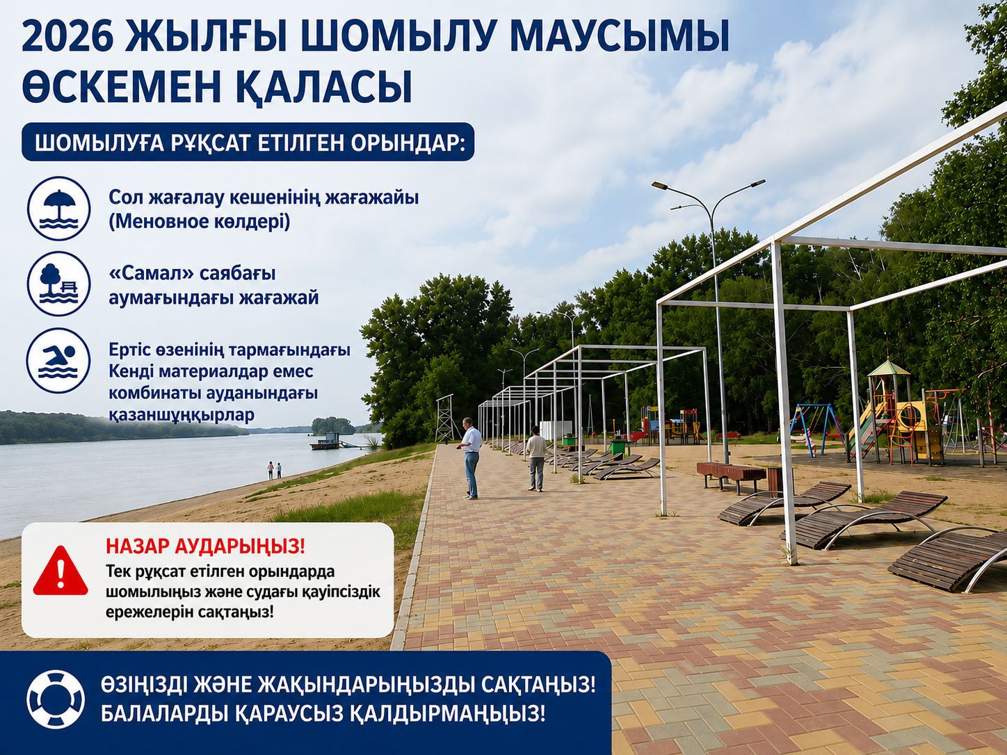2026 жылдың басынан бері Өскемен қаласының су айдындарында 2 адам суға батып қаза болды.