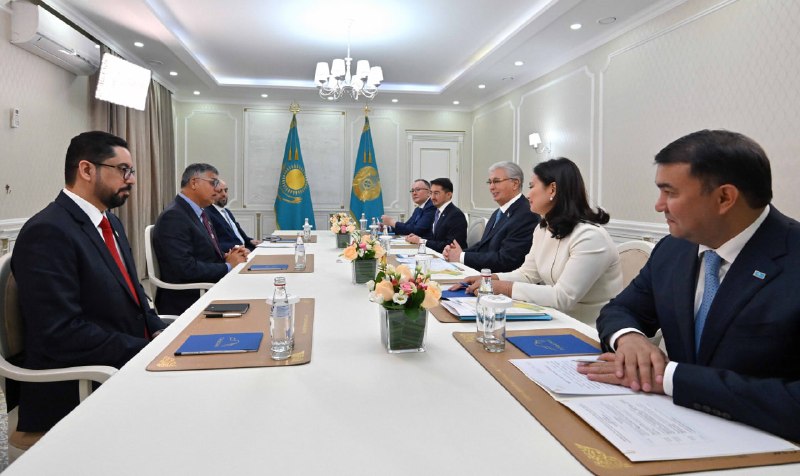 Мемлекет басшысы БҰҰ Дүниежүзілік метеорология ұйымының президенті, БАӘ Ұлттық метеорология орталығының бас директоры Абдулла Әл-Мандусты қабылдады