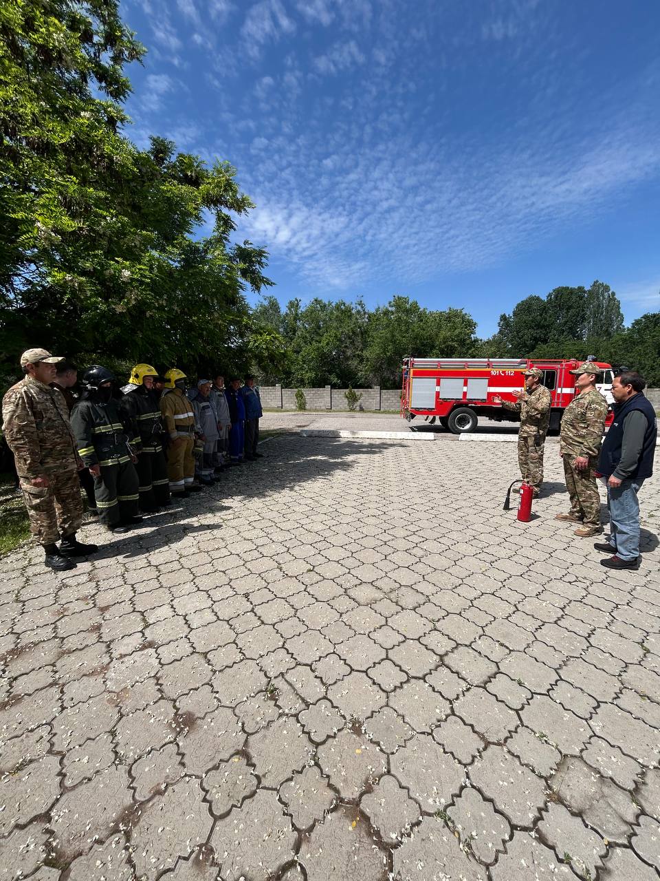 В Жуалынском районе проведено занятие по пожарной безопасности