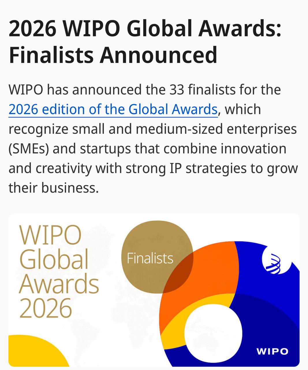 Казахстанский стартап Mirai Tech вошел в число финалистов премии WIPO Global Awards 2026