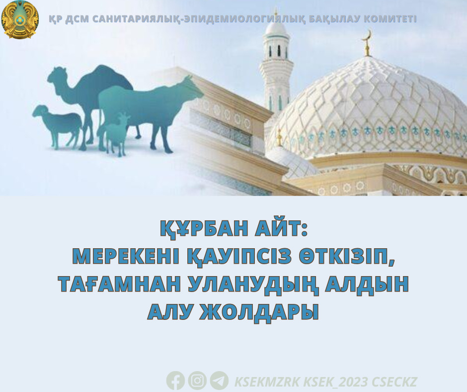 Құрбан айт: мерекені қауіпсіз өткізіп, тағамнан уланудың алдын алу жолдары
