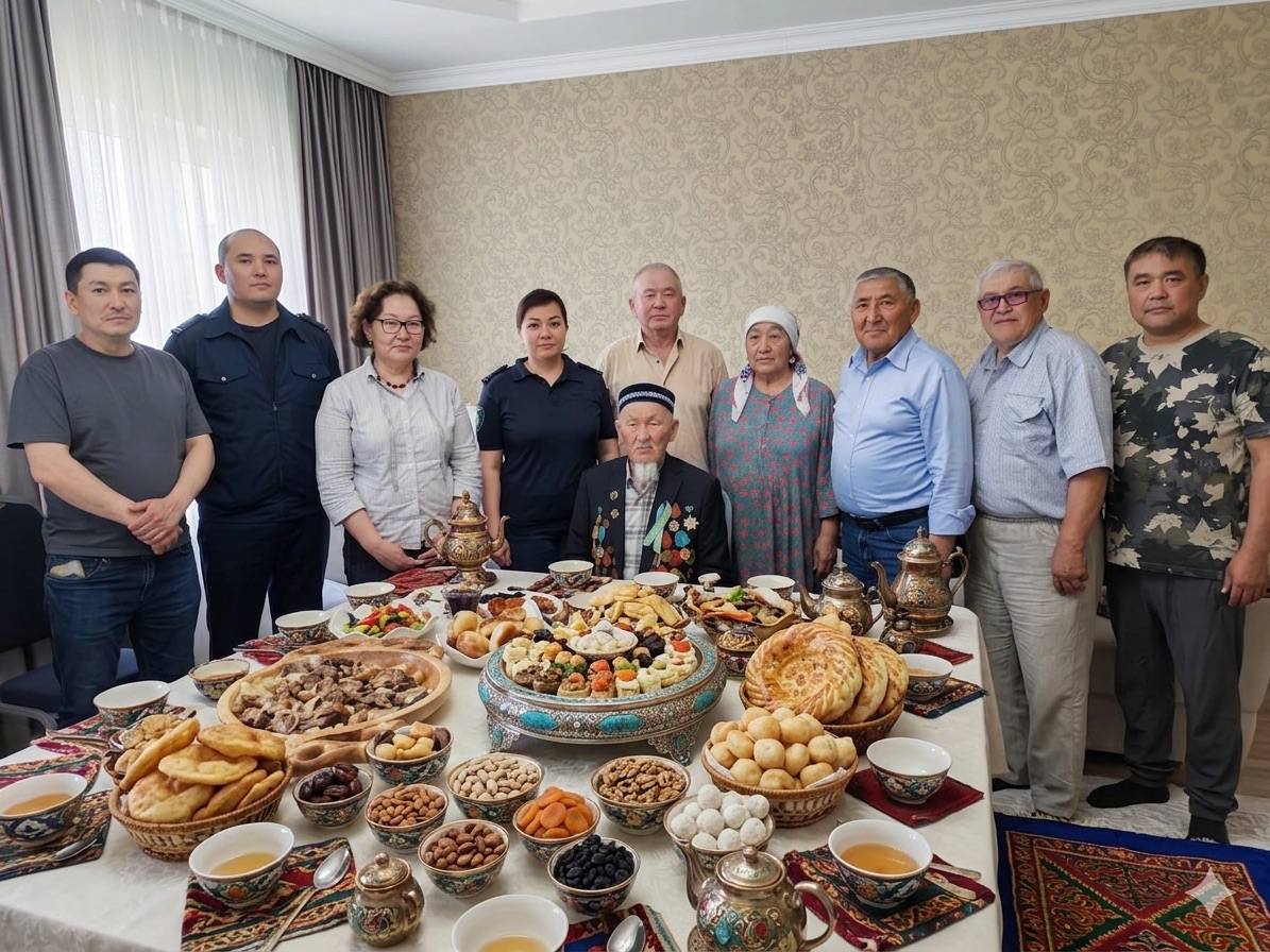 «Тірі аңыз: 102 жастағы соғыс ардагерін Қосшы қаласының пробация қызметі құттықтады»/ Живая легенда: 102-летний герой войны принял поздравления от службы пробации города Косшы