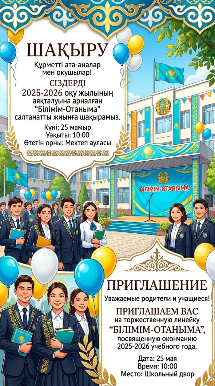 "В добрый путь!" – для  казахстанских  выпускников  прозвенел последний  звонок