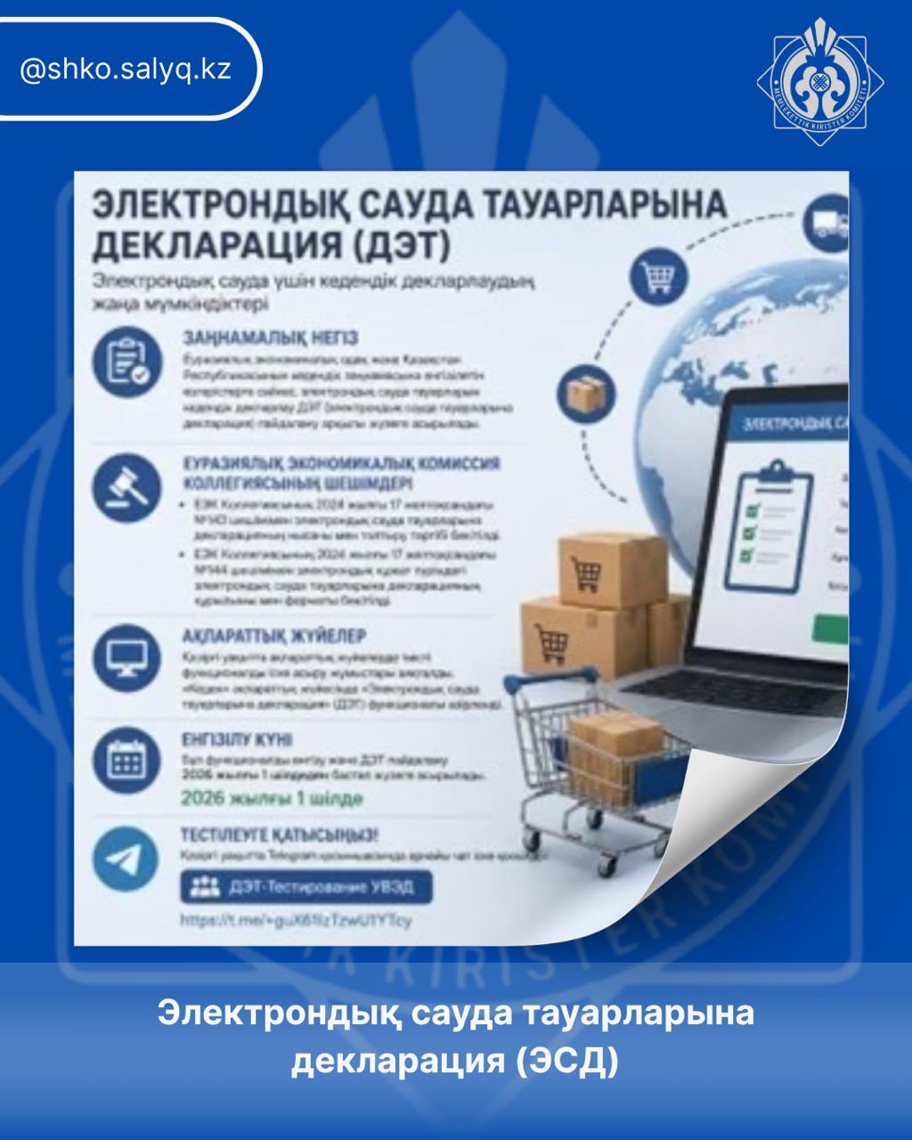 Электрондық сауда тауарларына декларация (ЭСД)