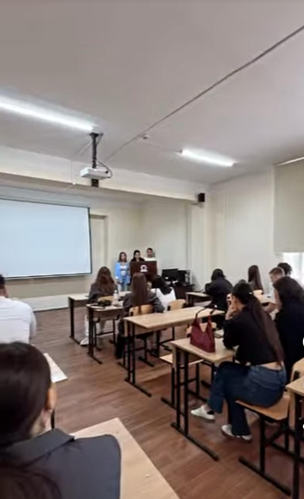 Meeting with students of the Kazakh Ablai Khan University of International Relations and World Languages