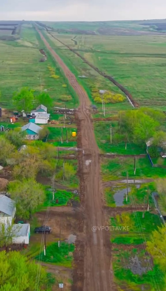 Полтавка ауылында газ құбырын салу