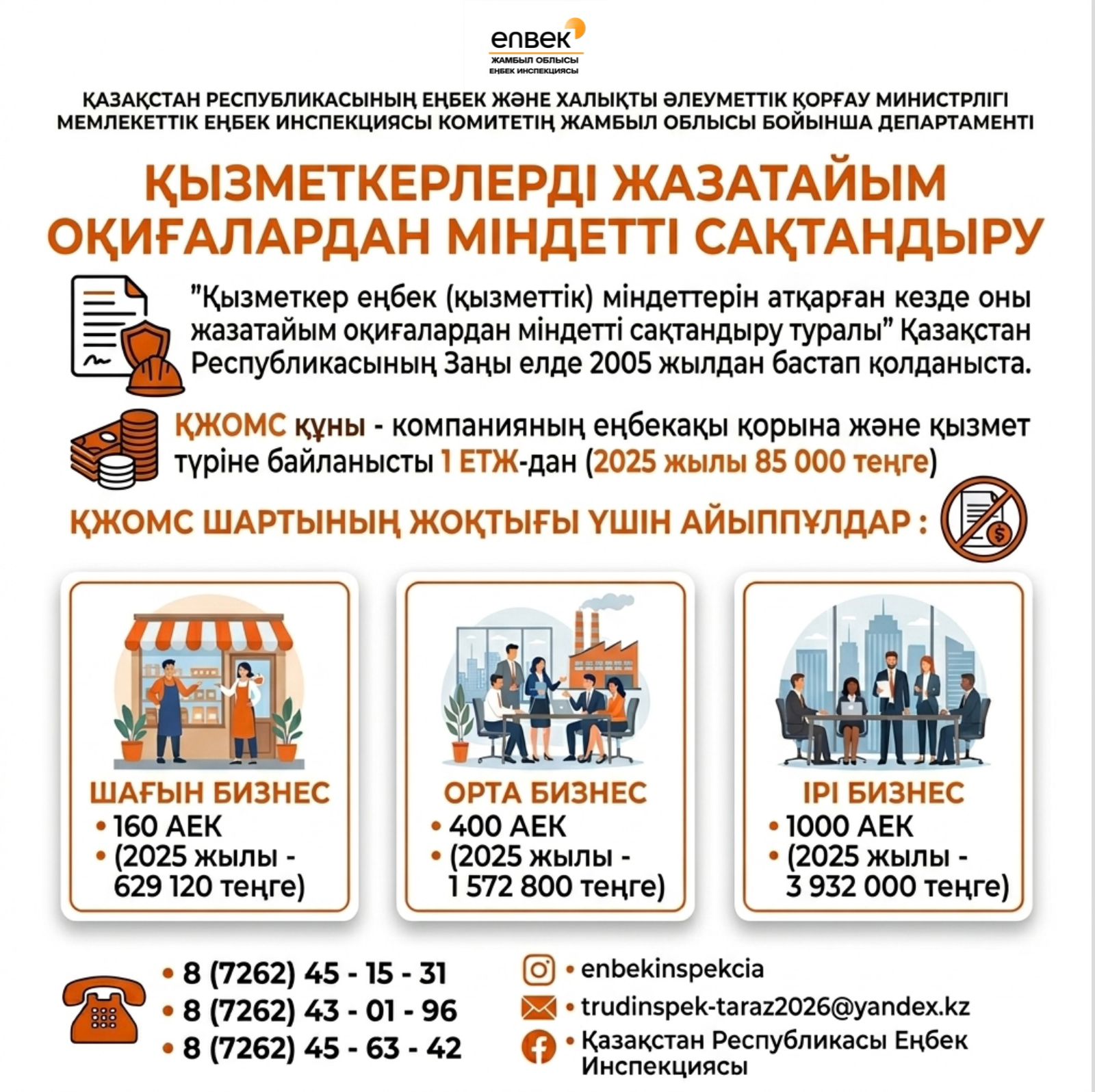 ҚЫЗМЕТКЕРЛЕРДІ ЖАЗАТАЙЫМ ОҚИҒАЛАРДАН МІНДЕТТІ САҚТАНДЫРУ