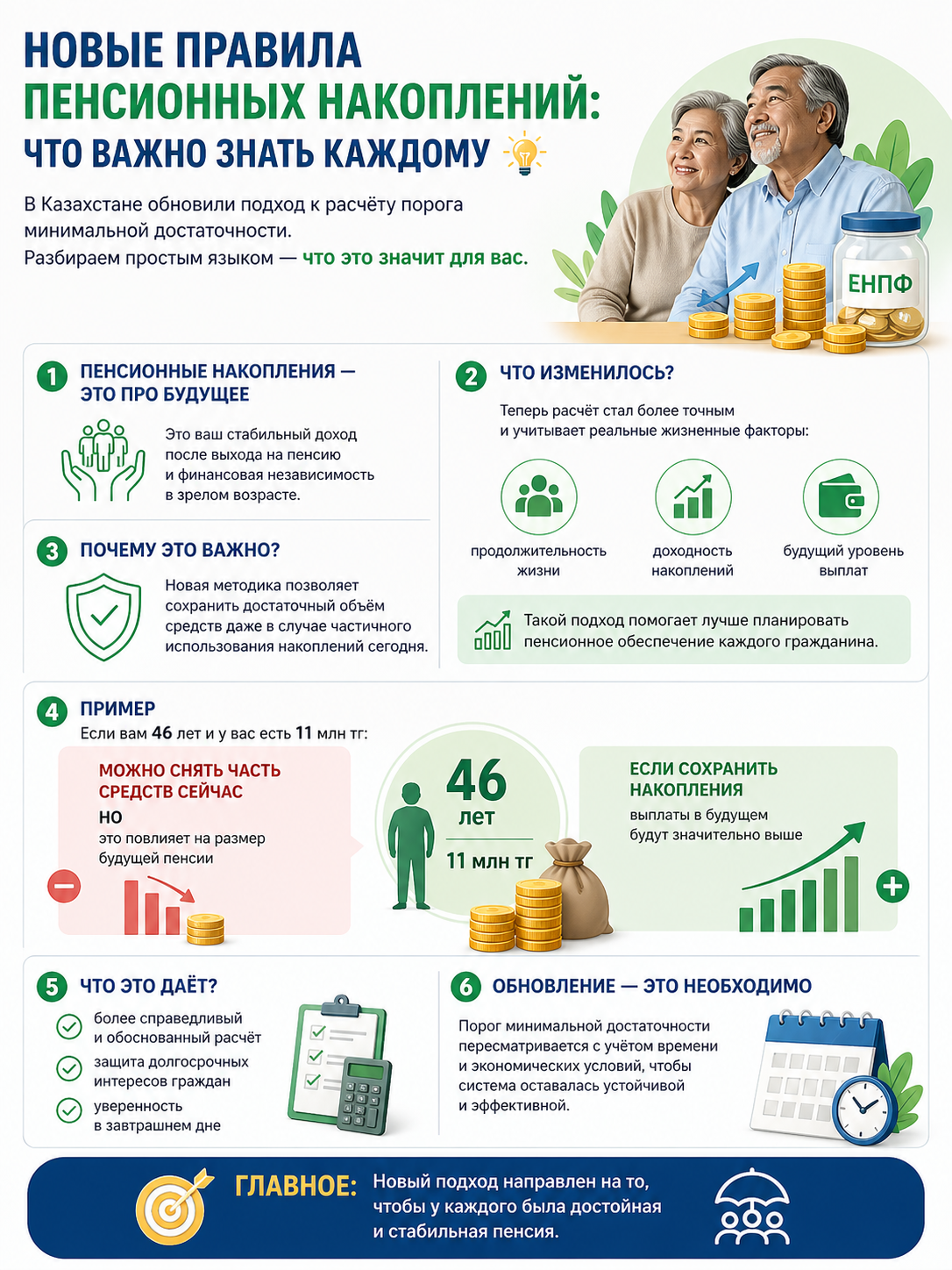 💡 Зейнетақы жинақтарының жаңа ережелері: әр адам нені білуі керек?
