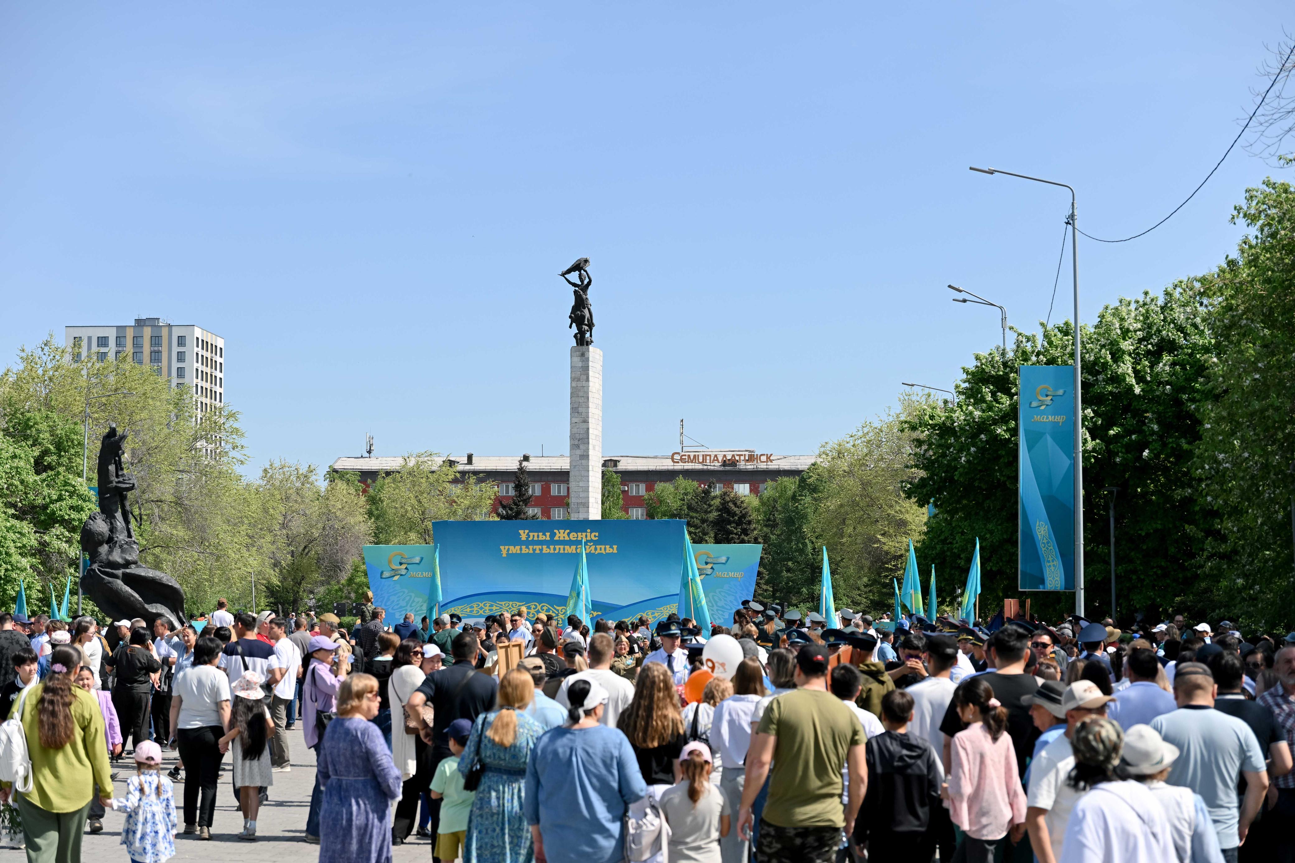 Абай облысында Жеңіс күні кең көлемде атап өтілуде