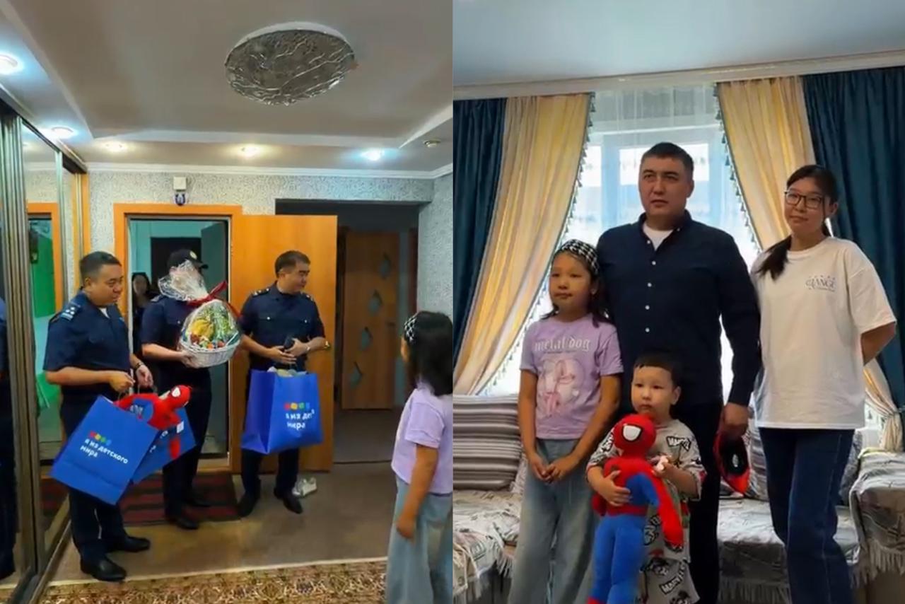 Қамқорлық пен жанашырлық: ШҚО полициясы балаларды қорғау күнінде көпбалалы әріптесіне қолдау көрсетті